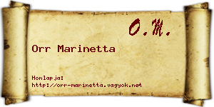 Orr Marinetta névjegykártya